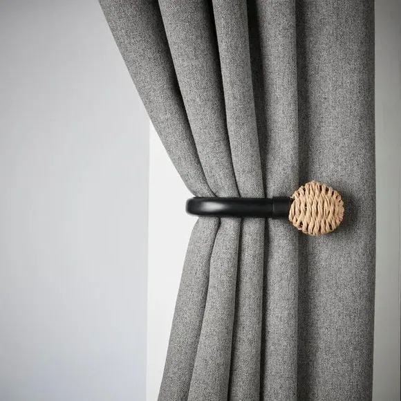 Wicker Holdback Pair - Black, Metal image