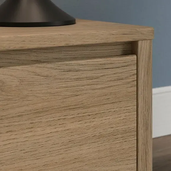 Wide 1 Drawer Bedside Table - Light Wood