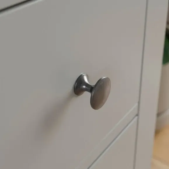 Wide 2-Drawer Bedside Table - Grey