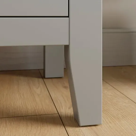 Wide 2-Drawer Bedside Table - Grey