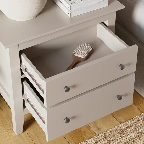 Wide 2-Drawer Bedside Table - Natural