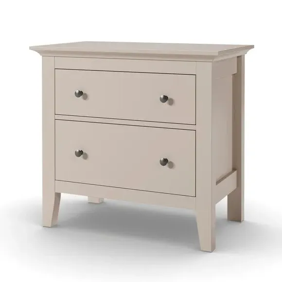 Wide 2-Drawer Bedside Table - Natural