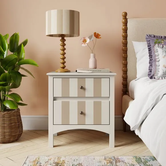 Wide 2-Drawer Bedside Table - Natural, Wood image