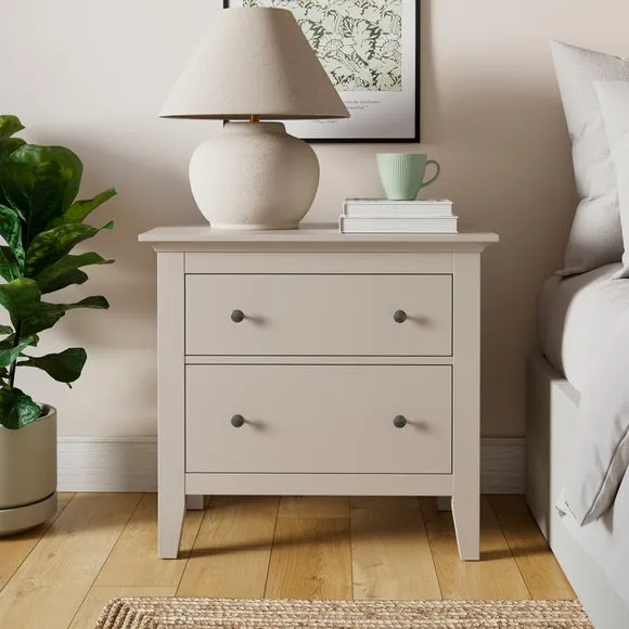 Wide 2-Drawer Bedside Table - Natural