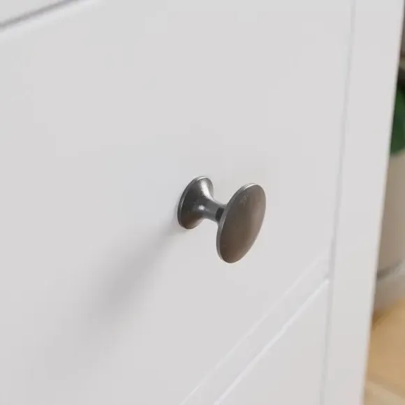 Wide 2-Drawer Bedside Table - White