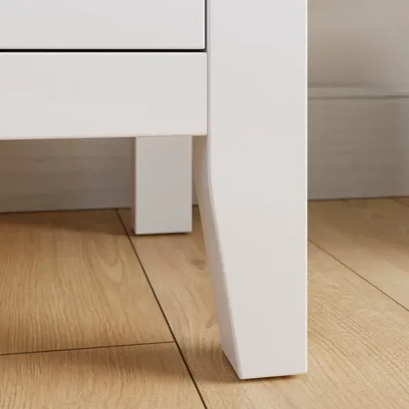 Wide 2-Drawer Bedside Table - White