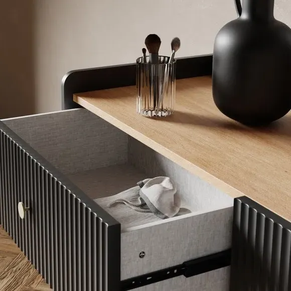 Wide 6 Drawer Chest - Black