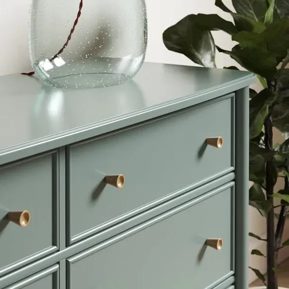 Wide 6 Drawer Chest - Lilypad Green, Wood