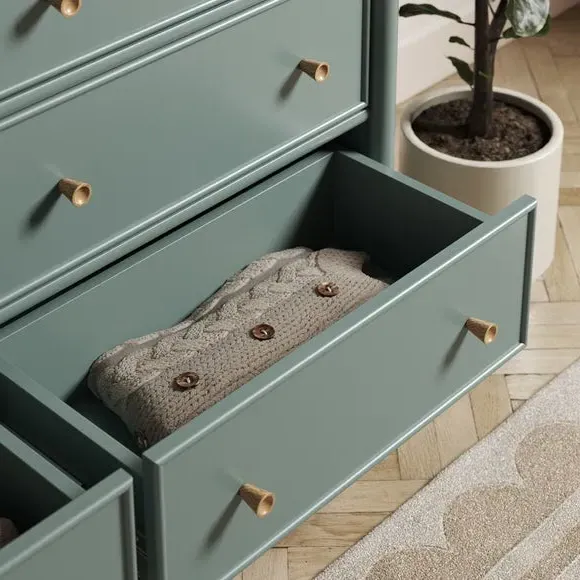 Wide 6 Drawer Chest - Lilypad Green, Wood