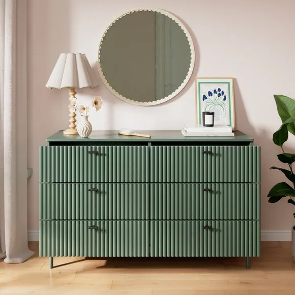 Wide 6 Drawer Chest - Lilypad, Painted Finish