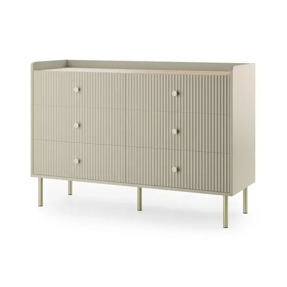 Wide 6 Drawer Chest - Natural