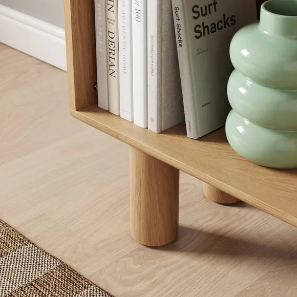 Wide Bookcase with 5 Shelves - Oak Effect