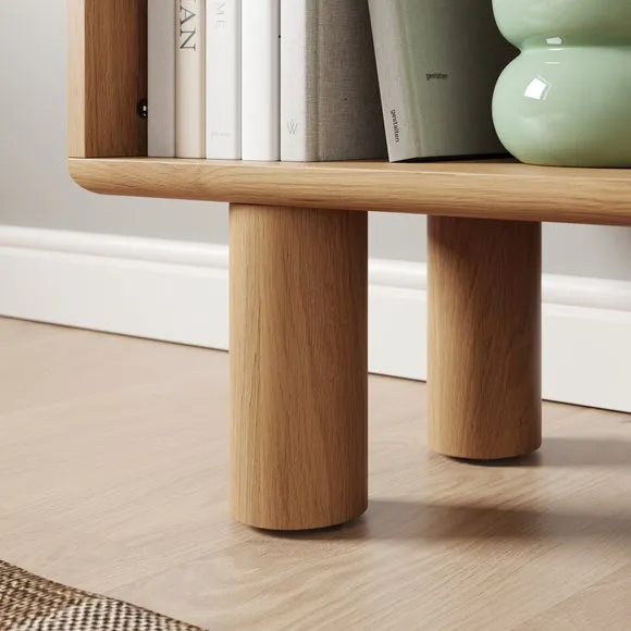 Wide Bookcase with 5 Shelves - Oak Effect