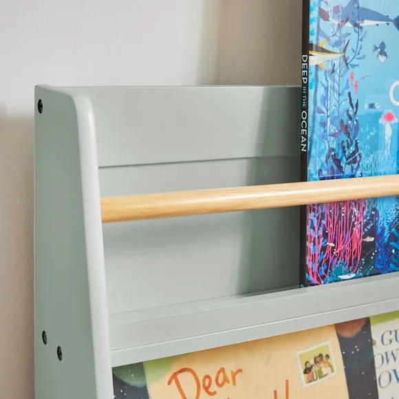 Wide Bookcase with Rounded Edges - Sage, Wood