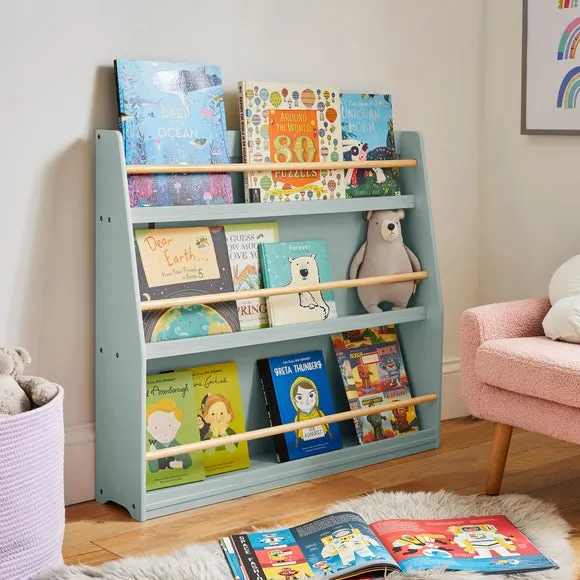 Wide Bookcase with Rounded Edges - Sage, Wood image