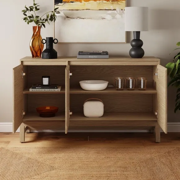 Wide Sideboard with Cable Management - Light Oak