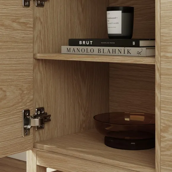 Wide Sideboard with Cable Management - Light Oak