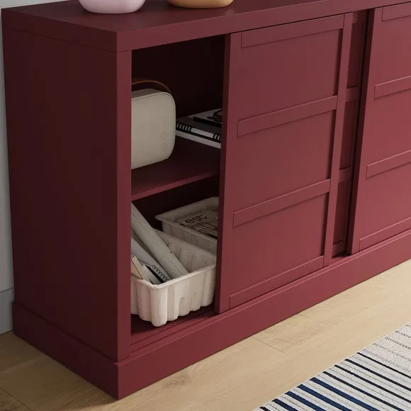 Wide Sideboard with Sliding Doors - Mulberry