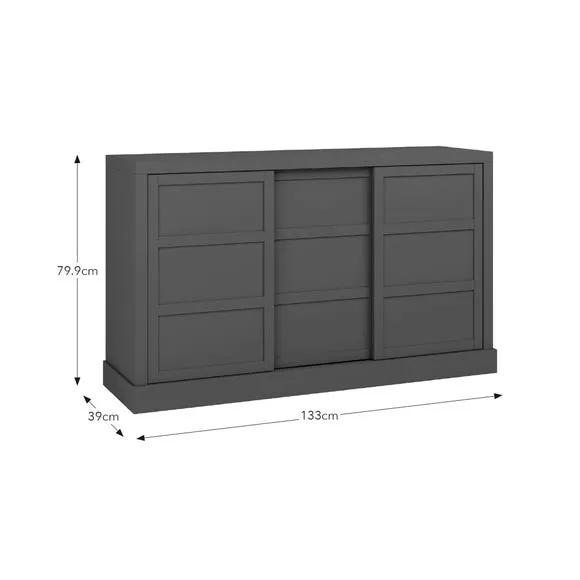 Wide Sideboard with Sliding Doors - Mulberry