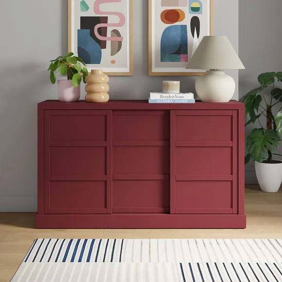 Wide Sideboard with Sliding Doors - Mulberry image