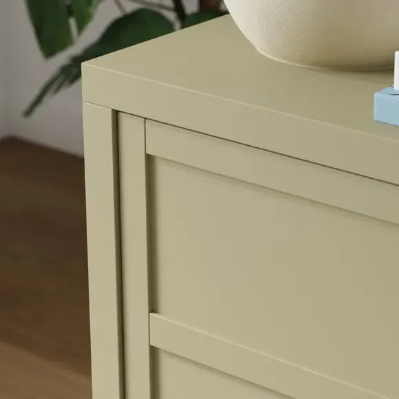 Wide Sideboard with Sliding Doors - Olive