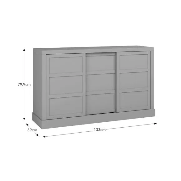 Wide Sideboard with Sliding Doors - Olive