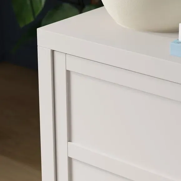Wide Sideboard with Sliding Doors - White