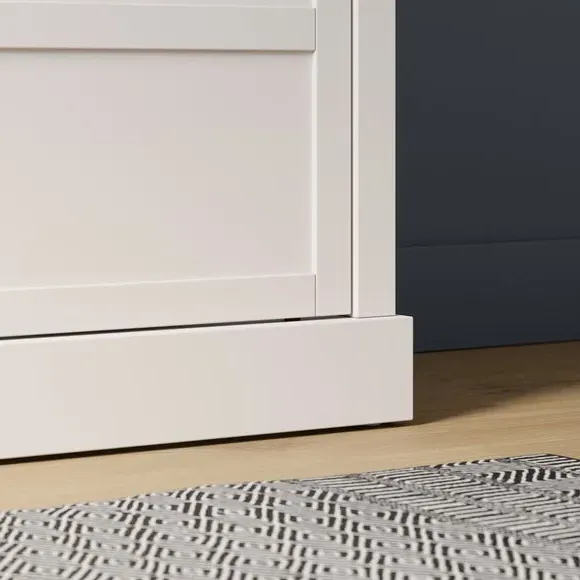 Wide Sideboard with Sliding Doors - White