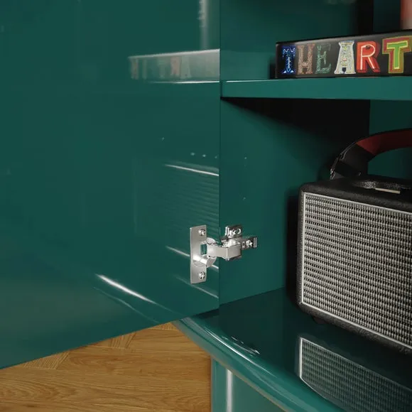 Wide Sideboard with Soft Close - Emerald, Gloss