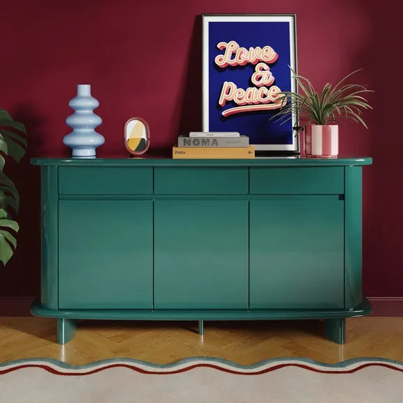 Wide Sideboard with Soft Close - Emerald, Gloss image