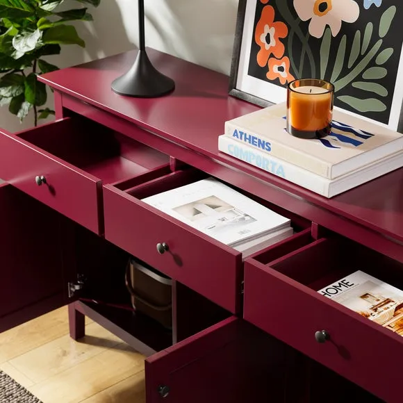 Wide Sideboard with Storage - Mulberry, Painted