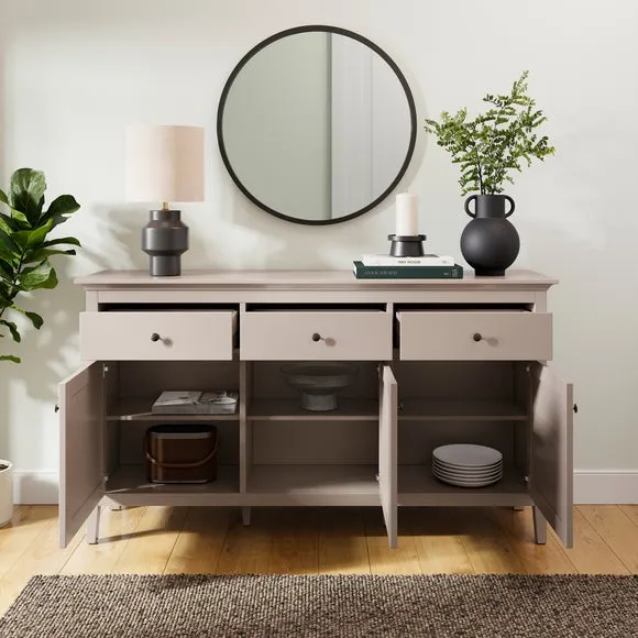 Wide Sideboard with Storage - Natural, Painted