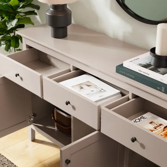 Wide Sideboard with Storage - Natural, Painted