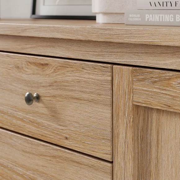 Wide Sideboard with Storage - Oak Effect