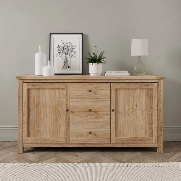 Wide Sideboard with Storage - Oak Effect image
