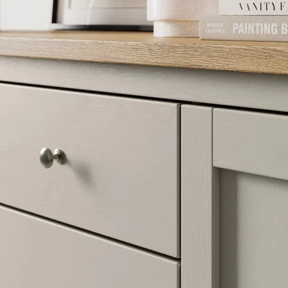 Wide Sideboard with Storage - Stone