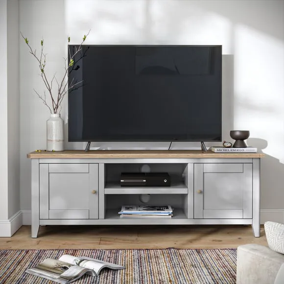 Wide TV Stand for 55" TVs - Grey, Wood image