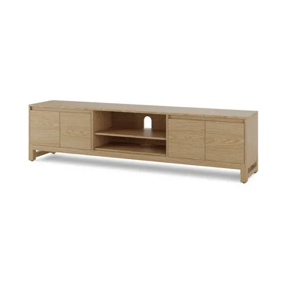 Wide TV Unit with Storage - Light Oak, Wood
