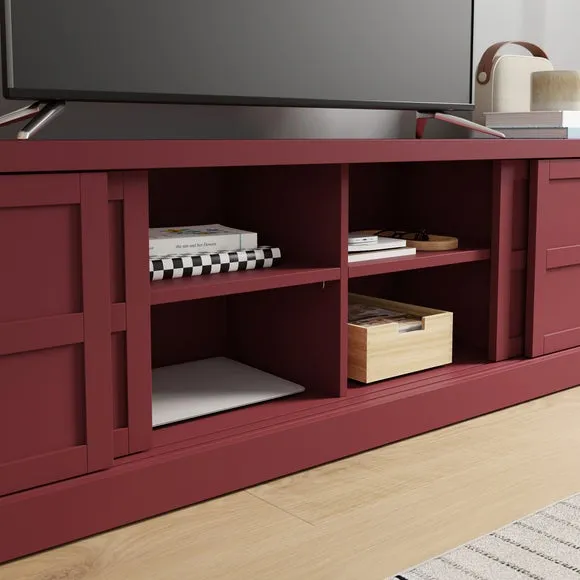 Wide TV Unit with Storage - Mulberry