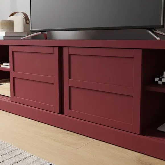 Wide TV Unit with Storage - Mulberry