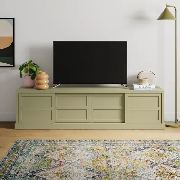 Wide TV Unit with Storage - Olive