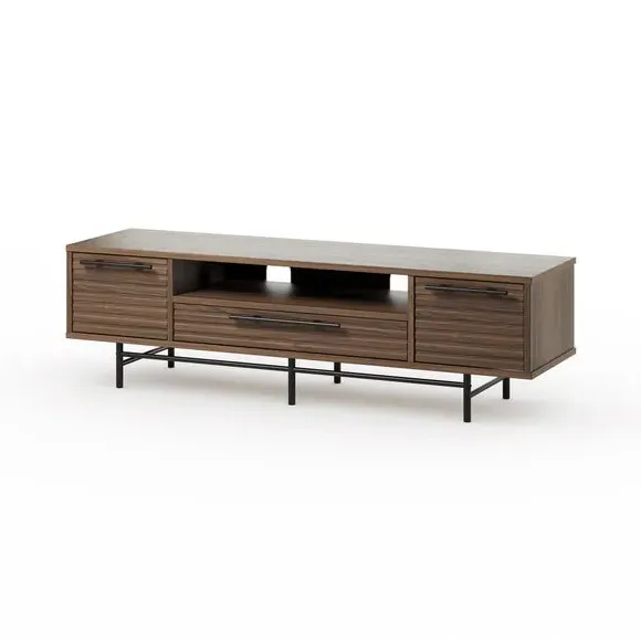 Wide TV Unit with Storage - Walnut, Wood