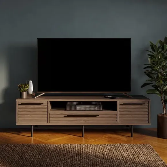 Wide TV Unit with Storage - Walnut, Wood image