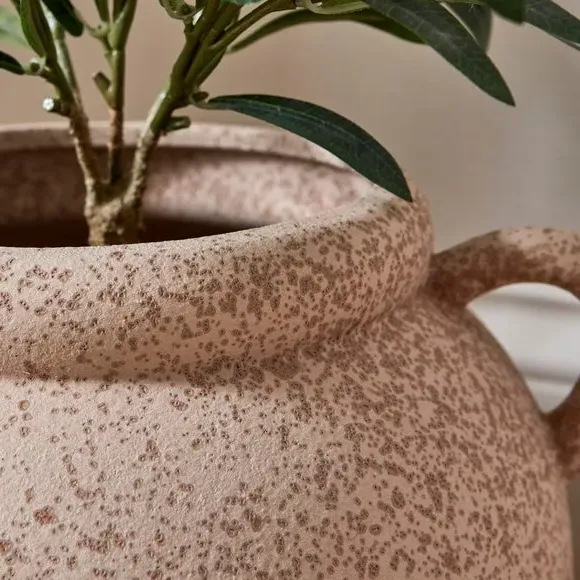 Wide Vase with Handles - Pebble Stone, Stone