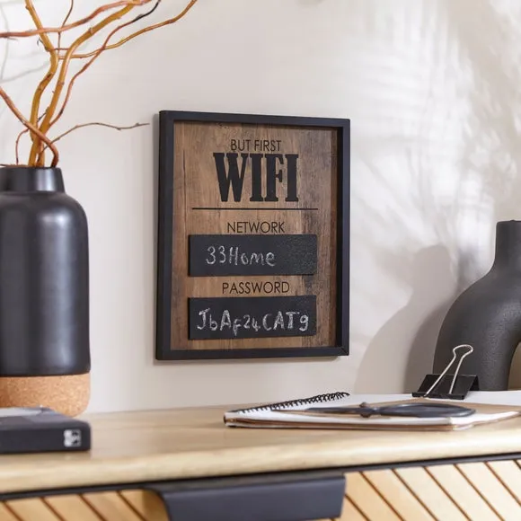 WiFi Plaque with Blackboard - Black image