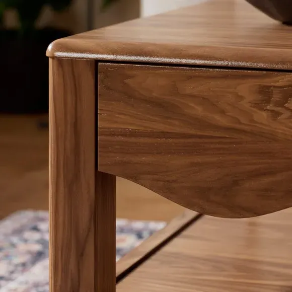 Wiggle Coffee Table with Drawer - Walnut, Wood