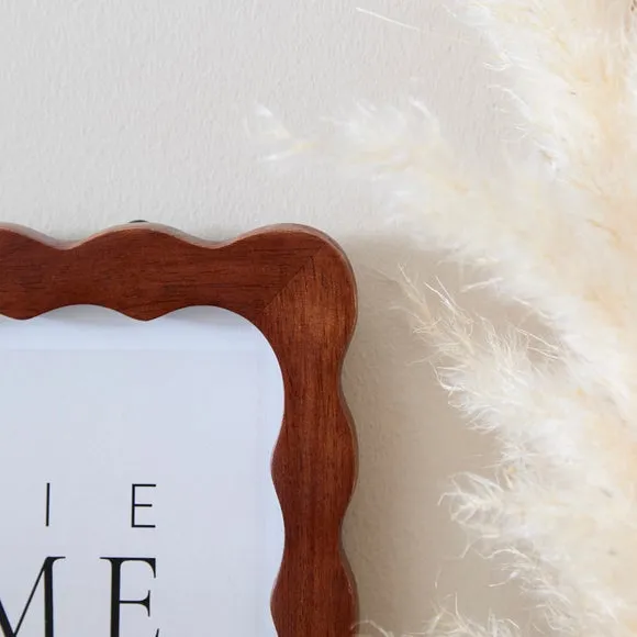 Wiggle Photo Frame - Brown, Mango Wood