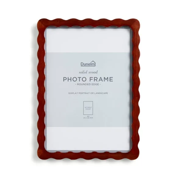 Wiggle Photo Frame - Brown, Mango Wood