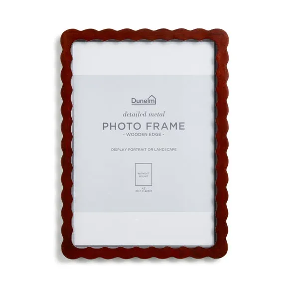 Wiggle Photo Frame - Brown, Mango Wood