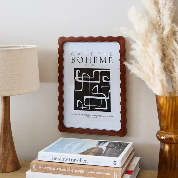Wiggle Photo Frame - Brown, Mango Wood image